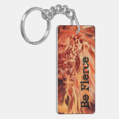 Feuer- und Eisschneeleopard-Schlüsselkette Schlüsselanhänger (Vorderseite links)