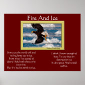 Feuer- und Eisstockadler über Schneebilder Poster (Vorne)