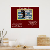 Feuer- und Eisstockadler über Schneebilder Poster (Küche)
