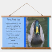 Feuer- und Eisstockente in Wasser Wandteppich Mit Holzrahmen (Vorne)