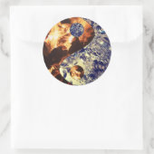 Feuer- und EisYin-Yang-Stickers Runder Aufkleber (Tasche)