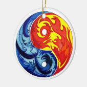 Feuer und Eiszeit Yin-Yang Keramikornament (Links)