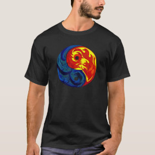 Feuer und Eiszeit Yin-Yang T-Shirt