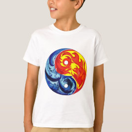 Feuer und Eiszeit Yin-Yang T-Shirt