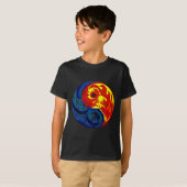 Feuer und Eiszeit Yin-Yang T-Shirt (Vorne ganz)