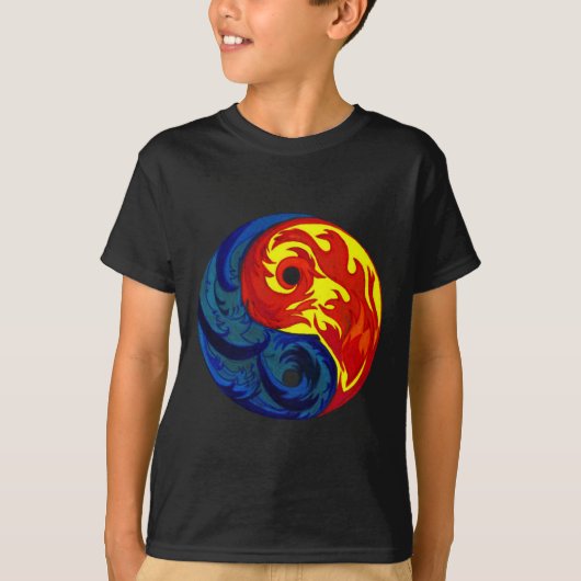Feuer und Eiszeit Yin-Yang T-Shirt (Vorderseite)