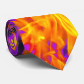 Feuer und Flamme Muster Neck Tie Krawatte (Gerollt)