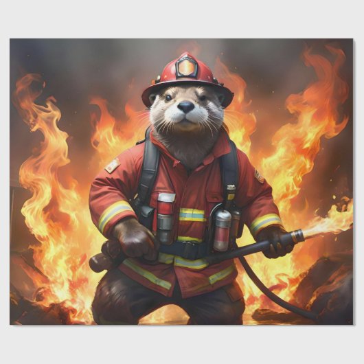 **"Feuer und Flammen: Der Hintergrund des Otter-Fe Geschenkpapier (Flach)