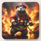 **"Feuer und Flammen: Der Hintergrund des Otter-Fe Getränkeuntersetzer (Vorderseite)