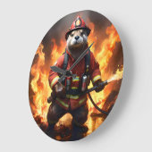 **"Feuer und Flammen: Der Hintergrund des Otter-Fe Große Wanduhr (Winkel)