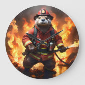 **"Feuer und Flammen: Der Hintergrund des Otter-Fe Große Wanduhr (Vorderseite)