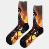 **"Feuer und Flammen: Der Hintergrund des Otter-Fe Socken (Linkes Detail)