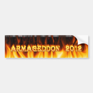 Feuer und Flammen des Armageddons 2012 Autoaufkleber