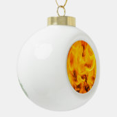 Feuer und Flammen Keramik Kugel-Ornament (Links)