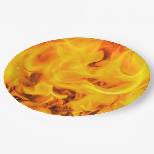 Feuer und Flammen Pappteller (Schrägansicht)