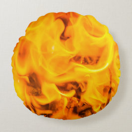 Feuer und Flammen Rundes Kissen