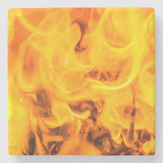 Feuer und Flammen Steinuntersetzer (Vorderseite)