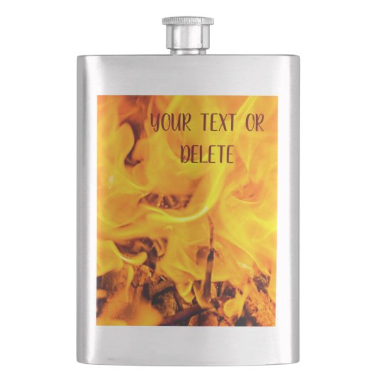 Feuer- und Flammenmuster Flachmann (Vorderseite)