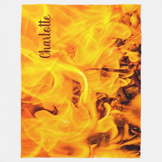 Feuer- und Flammenmuster Fleecedecke (Vorderseite)
