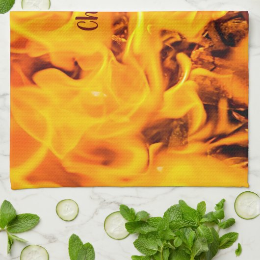 Feuer- und Flammenmuster Geschirrtuch (Gefaltet)