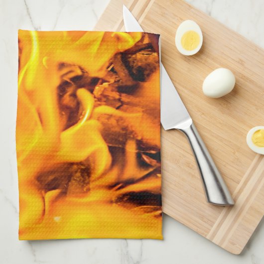 Feuer- und Flammenmuster Geschirrtuch (Viertel Falte)