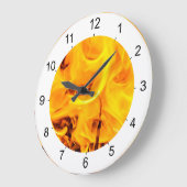 Feuer- und Flammenmuster Große Wanduhr (Winkel)
