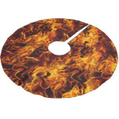 Feuer- und Flammenmuster Polyester Weihnachtsbaumdecke (Schrägansicht)