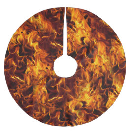 Feuer- und Flammenmuster Polyester Weihnachtsbaumdecke