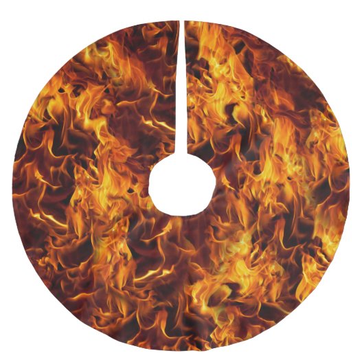 Feuer- und Flammenmuster Polyester Weihnachtsbaumdecke (Vorderseite)