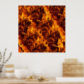 Feuer- und Flammenmuster Poster (Küche)