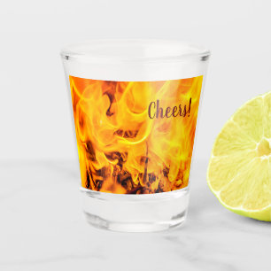 Feuer- und Flammenmuster Schnapsglas