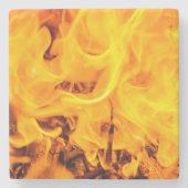 Feuer- und Flammenmuster Steinuntersetzer (Vorderseite)