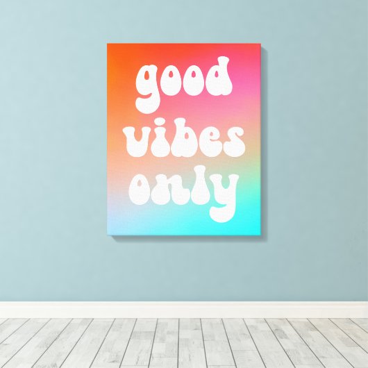 Feuer und Himmel Gradient gute Vibes nur Leinwanddruck (Insitu (Holzboden))