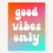 Feuer und Himmel Gradient gute Vibes nur Notizblock (Vorderseite)