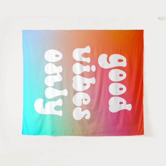 Feuer und Himmel Gradient gute Vibes nur Wandteppich (Vorderseite (Horizontal))