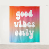 Feuer und Himmel Gradient gute Vibes nur Wandteppich (Vorderseite)