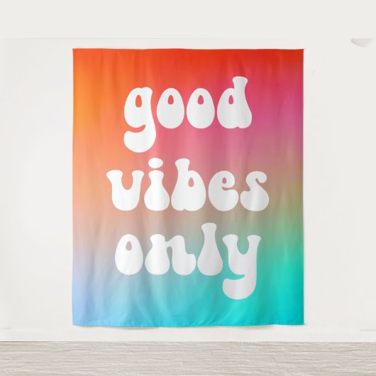 Feuer und Himmel Gradient gute Vibes nur Wandteppich (Vorderseite)