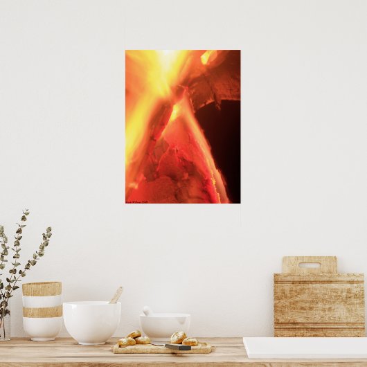Feuer und Holz Poster (Küche)