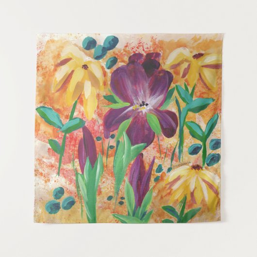 Feuer und Iris Wandteppich (Vorderseite)