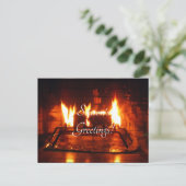 Feuer und Kamin Feiertagspostkarte (Stehend Vorderseite)
