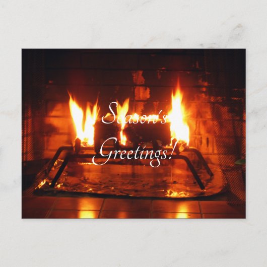 Feuer und Kamin Feiertagspostkarte (Vorderseite)