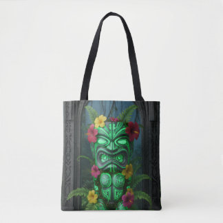 Feuer- und Land-Tiki-Tragetasche Tasche