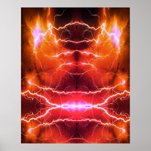 Feuer und Mauerstein Poster (Vorne)