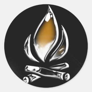 Feuer- und Protokollkopie Runder Aufkleber