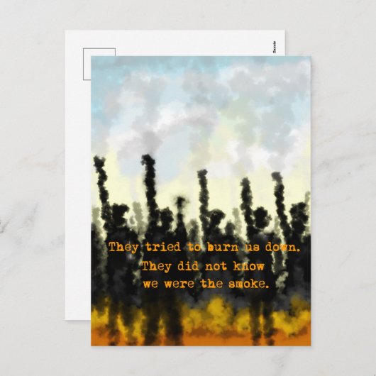 Feuer und Rauch Feiertagspostkarte (Vorne/Hinten)