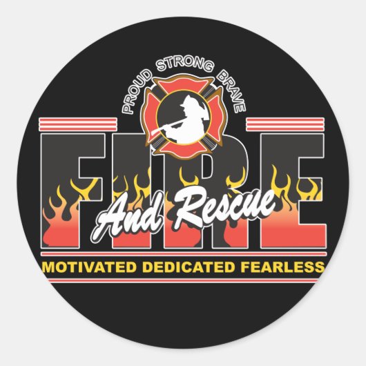 Feuer und Rettung Runder Aufkleber (Vorderseite)