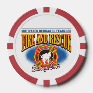 Feuer und Rettung, welche die Leben retten Pokerchips