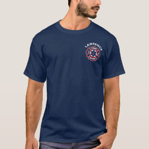 Feuer und Rettungs-Rot und Blau T-Shirt