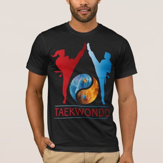 Feuer- und Seegang und Yang-Symbol Taekwondo T-Shirt (Vorderseite)