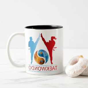 Feuer- und Seegang und Yang-Symbol Taekwondo-Tasse Zweifarbige Tasse
